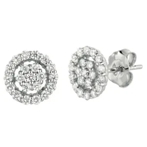 0.61 Ct Natural Diamond Earrings G SI 14K White Gold