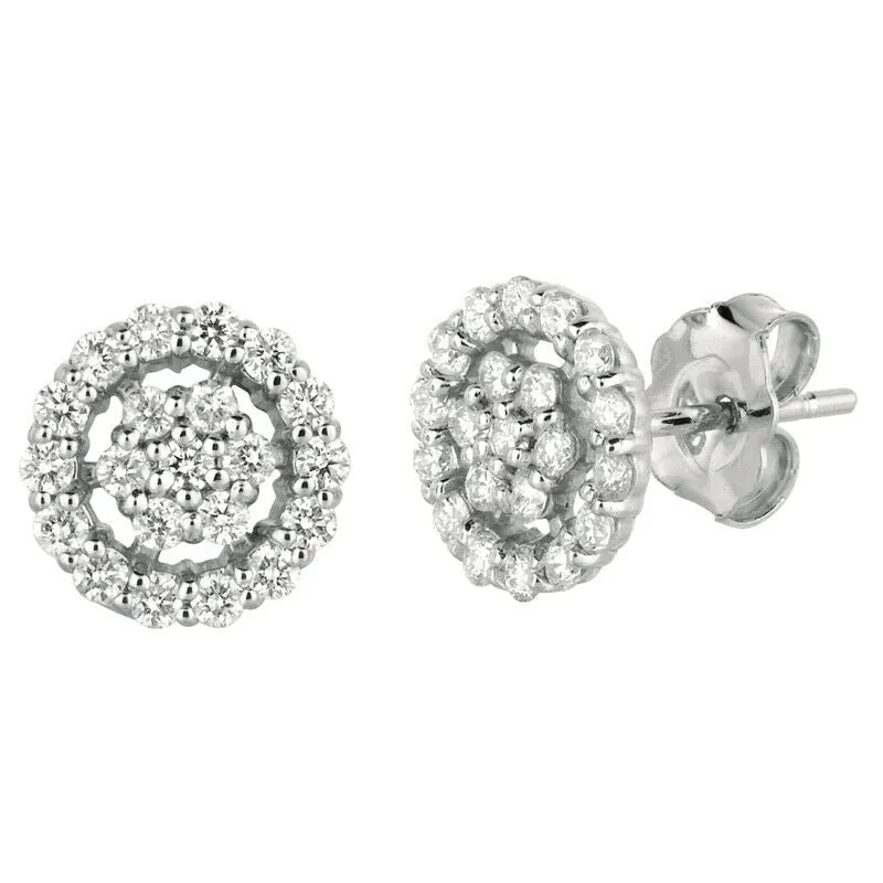0.61 Ct Natural Diamond Earrings G SI 14K White Gold