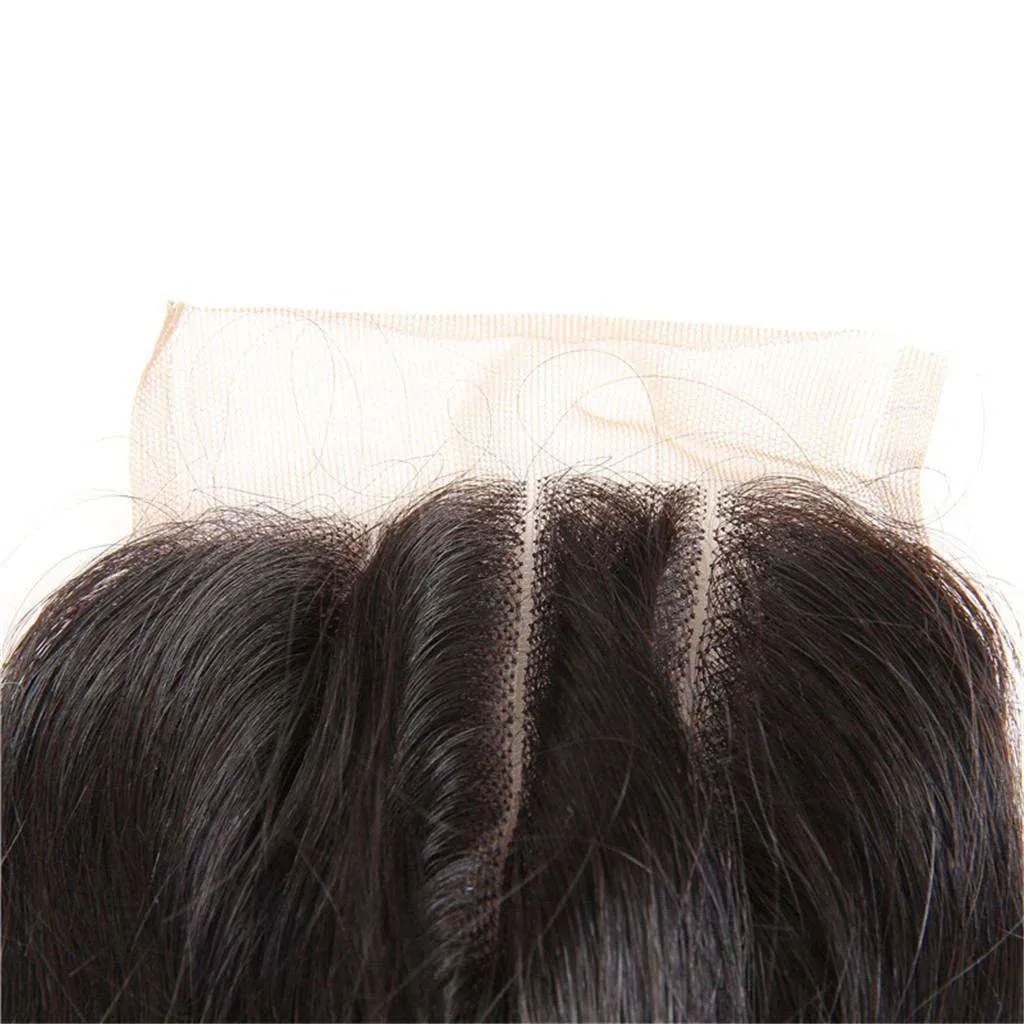 10A Loose Wave Hair 4 Bundles With Closure Natural Color
