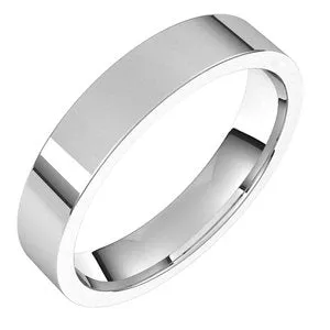 10K White 4 mm Flat Comfort Fit Light Band Size 6.5