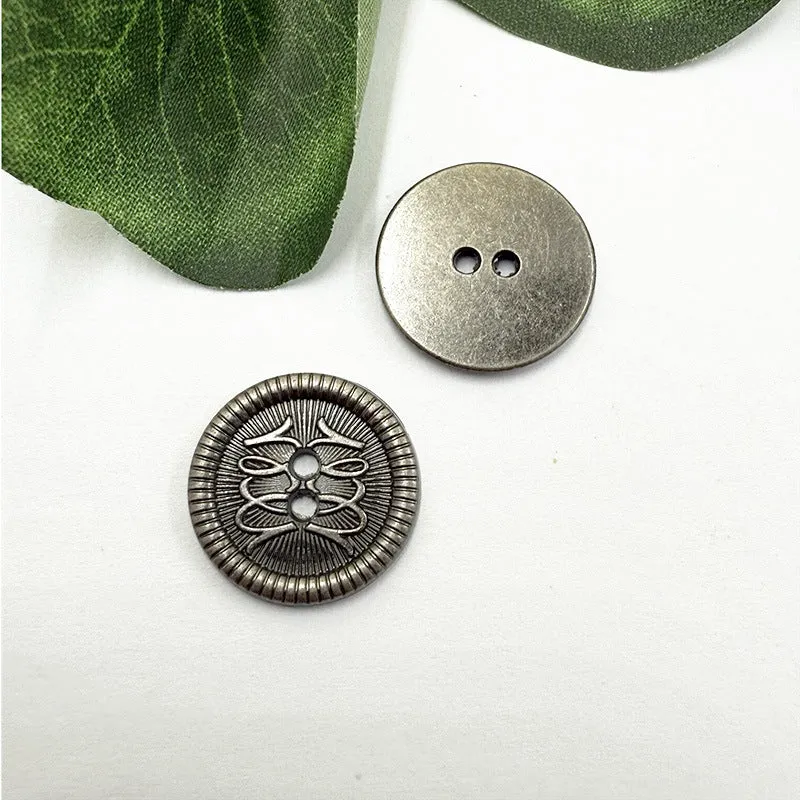 12/15/18mm Vintage Metal Buttons Two Holes for Coats Jackets 96 Pack