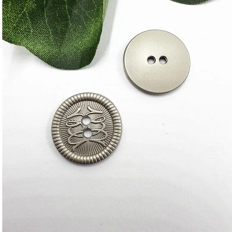 12/15/18mm Vintage Metal Buttons Two Holes for Coats Jackets 96 Pack