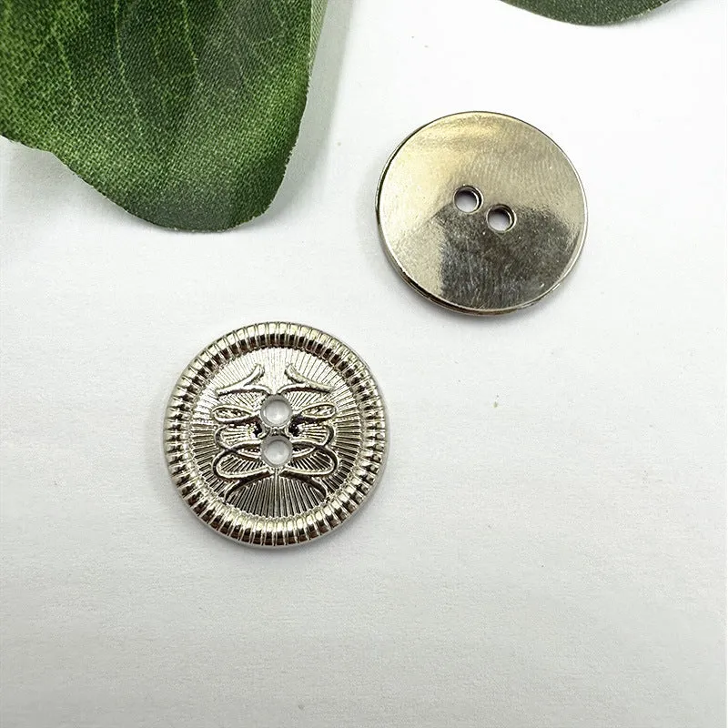 12/15/18mm Vintage Metal Buttons Two Holes for Coats Jackets 96 Pack