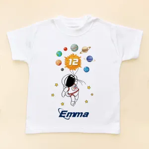 12th Birthday Astronaut Solar System Personalised Kids T Shirt