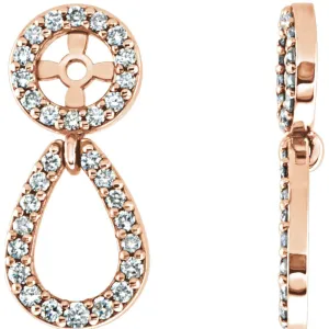 14k Rose Gold 1/3 CTW Diamond Earring Jackets