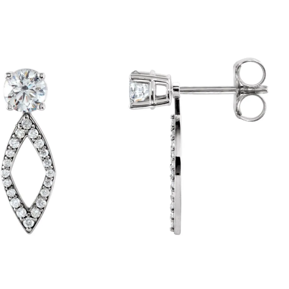 14k Rose Gold 1/4 CTW Diamond Earring Jackets