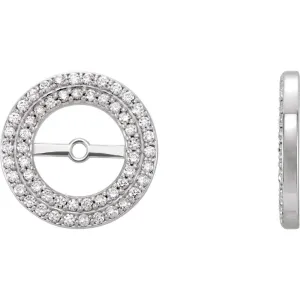 14k White Gold 1/3 CTW Diamond Earring Jackets