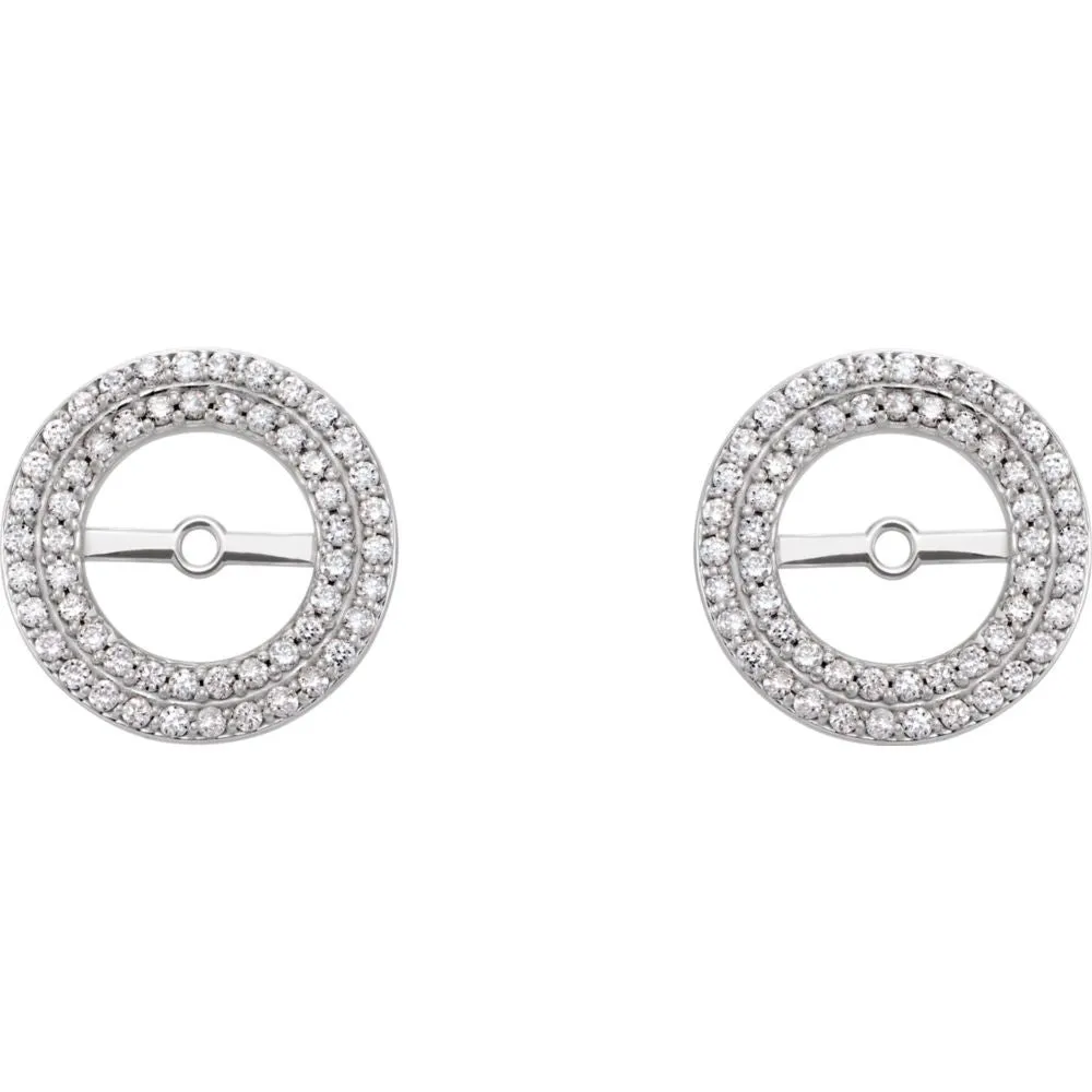 14k White Gold 1/3 CTW Diamond Earring Jackets