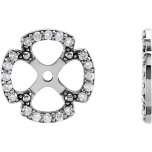 14k White Gold 1/5 CTW Diamond Earring Jackets