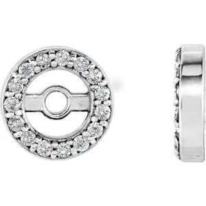 14k White Gold 4.4mm ID .08 CTW Diamond Earring Jackets