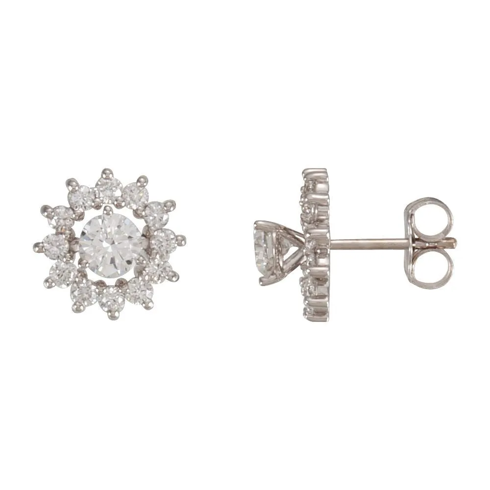 14k White Gold Diamond Earring Jacket