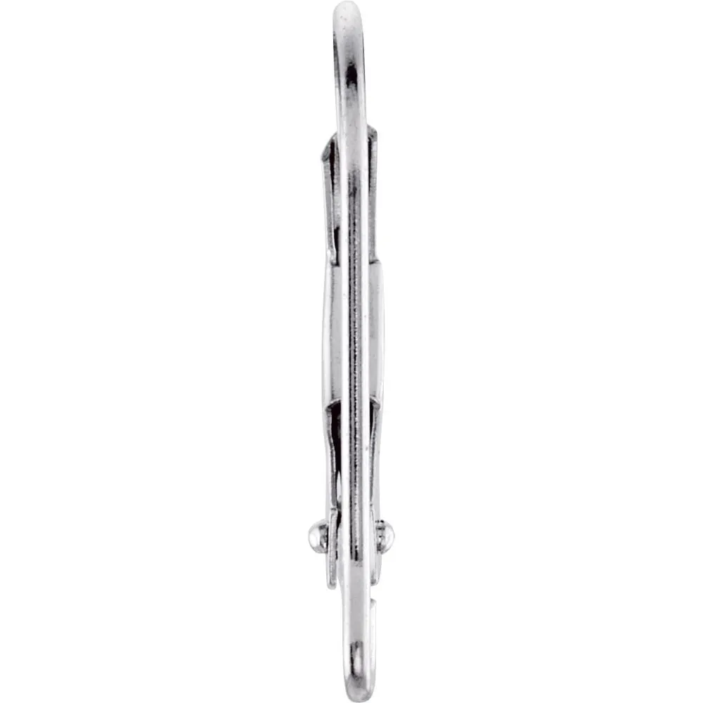 14k White Gold Lever Back with Ring