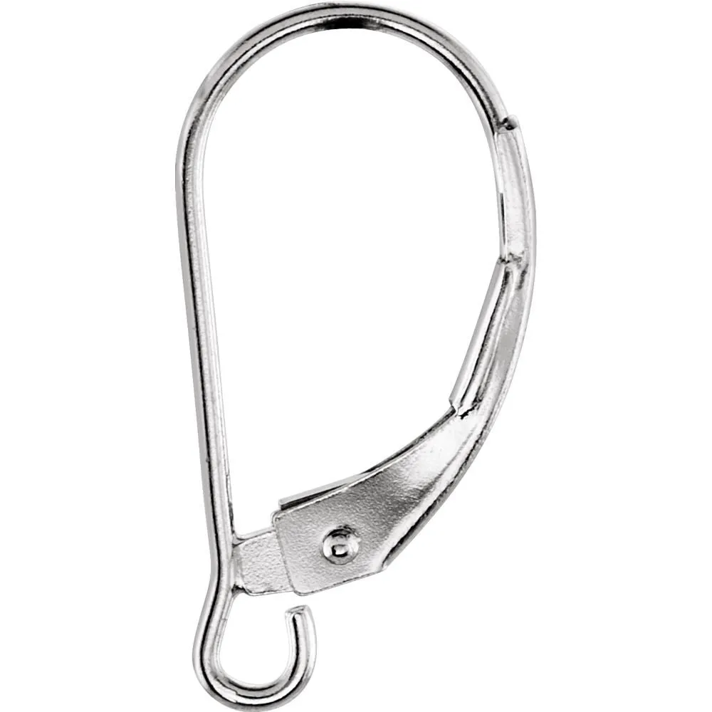 14k White Gold Lever Back with Ring