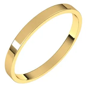 14K Yellow 2 mm Flat Ultra-Light Band Size 6