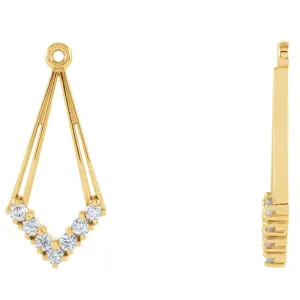 14k Yellow Gold 1/4 CTW Diamond Earring Jackets