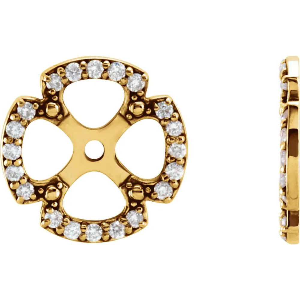 14k Yellow Gold 1/5 CTW Diamond Earring Jackets