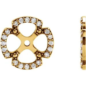 14k Yellow Gold 1/5 CTW Diamond Earring Jackets
