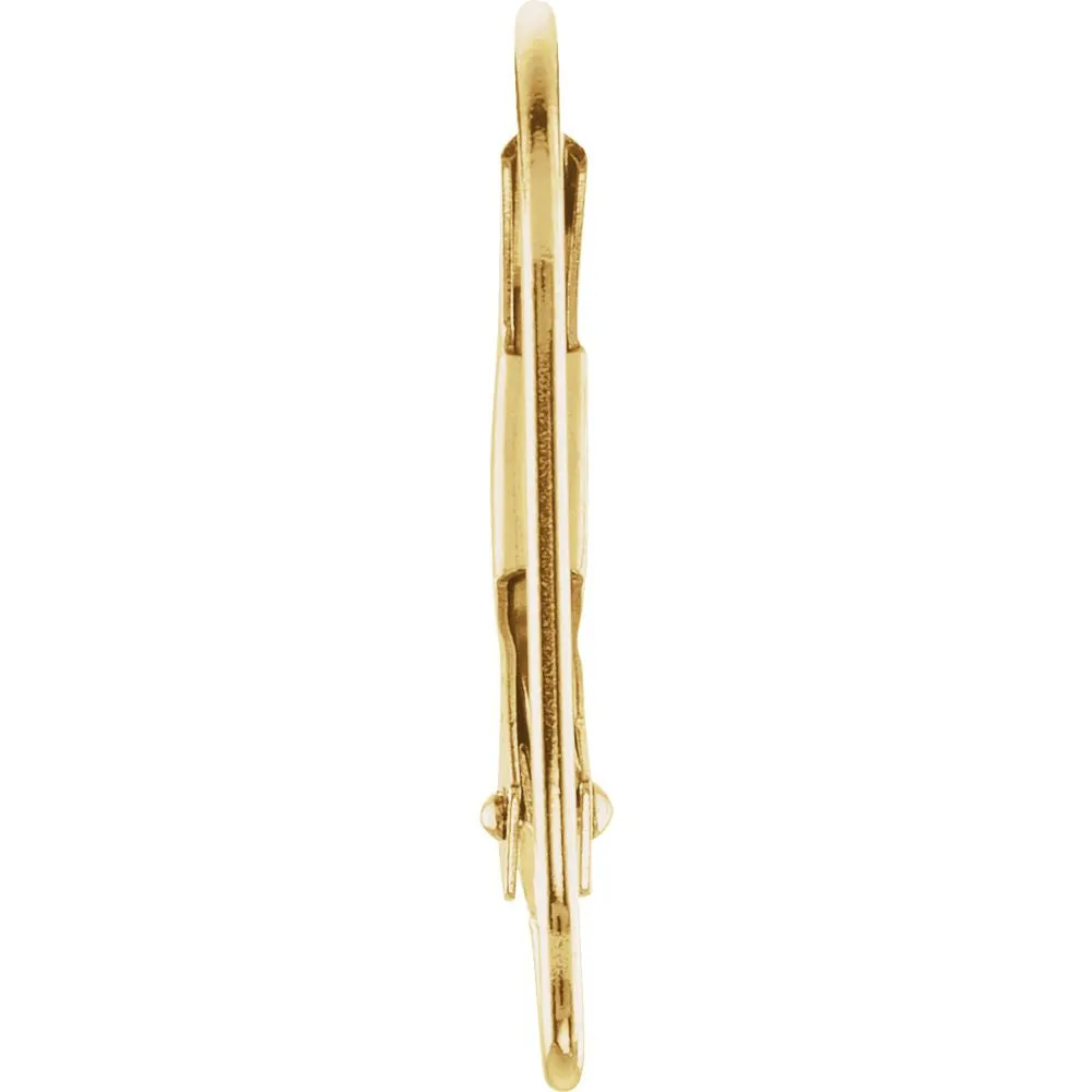 14k Yellow Gold Lever Back with Ring