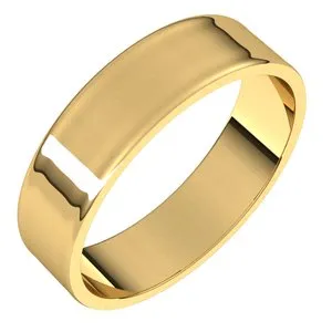 18K Yellow 5 mm Flat Ultra-Light Band Size 4