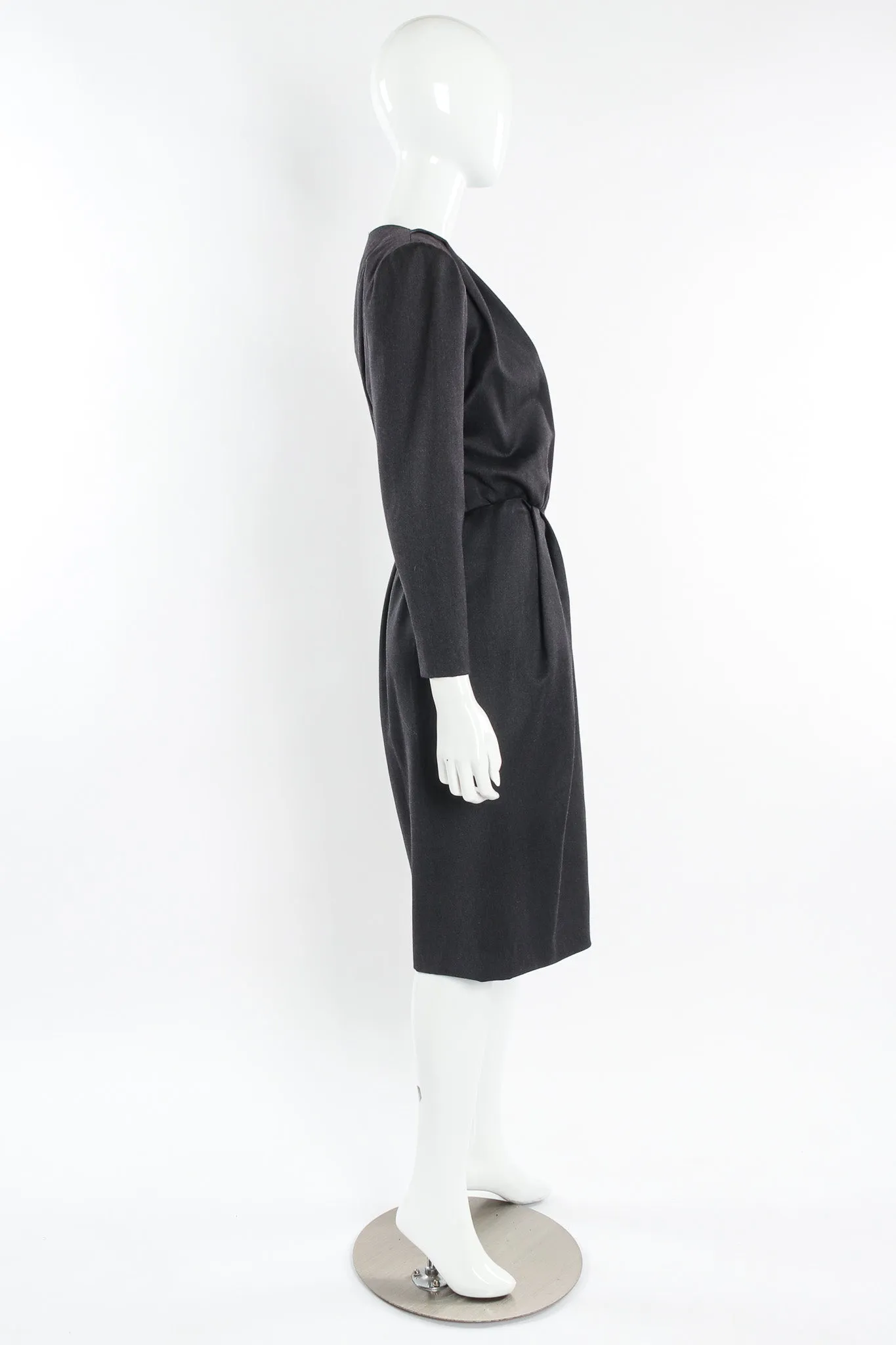 1980s Tailored Wool Sheath Dress
