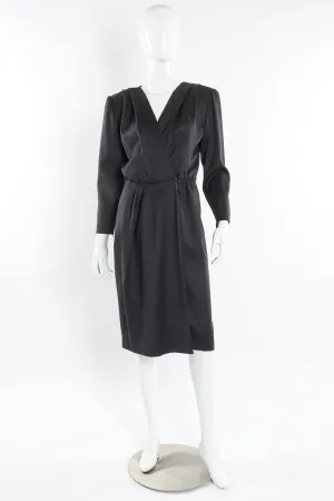 1980s Tailored Wool Sheath Dress