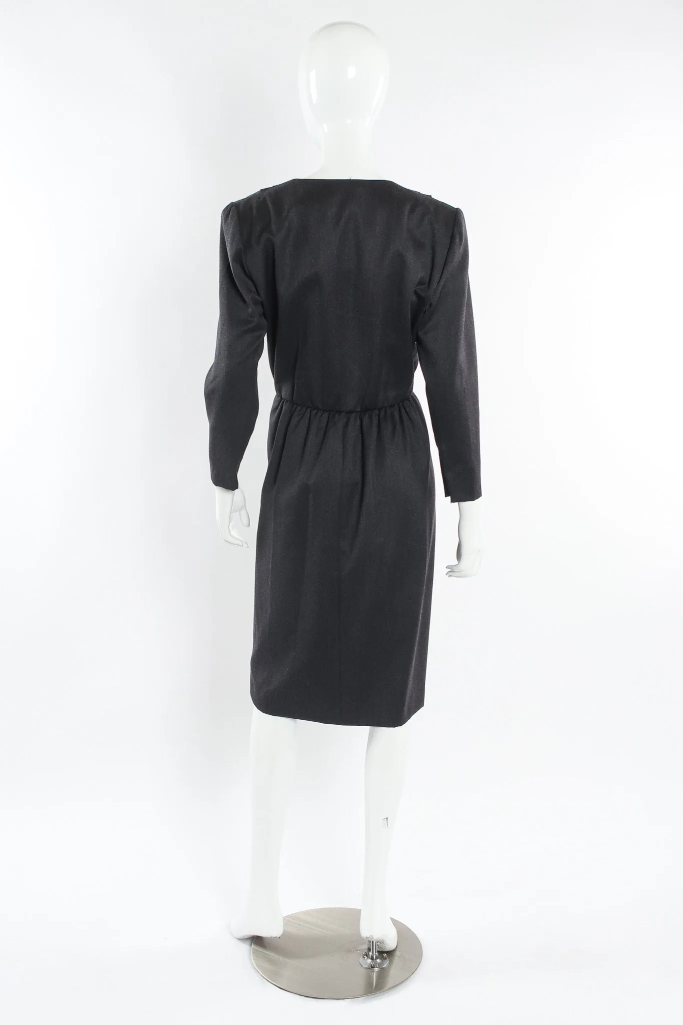 1980s Tailored Wool Sheath Dress