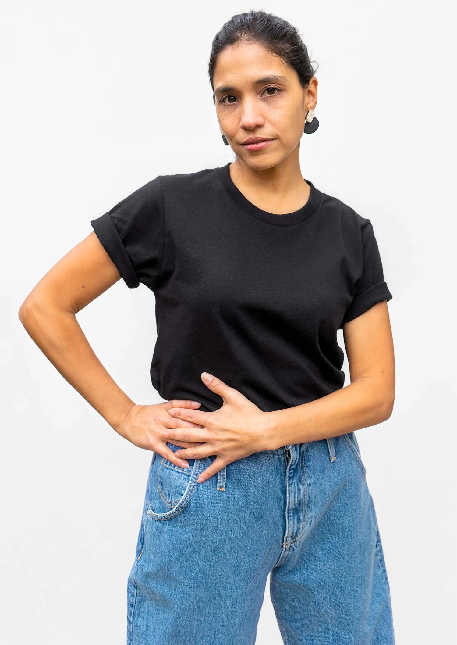 2 t-shirts noir - bleu pacifique