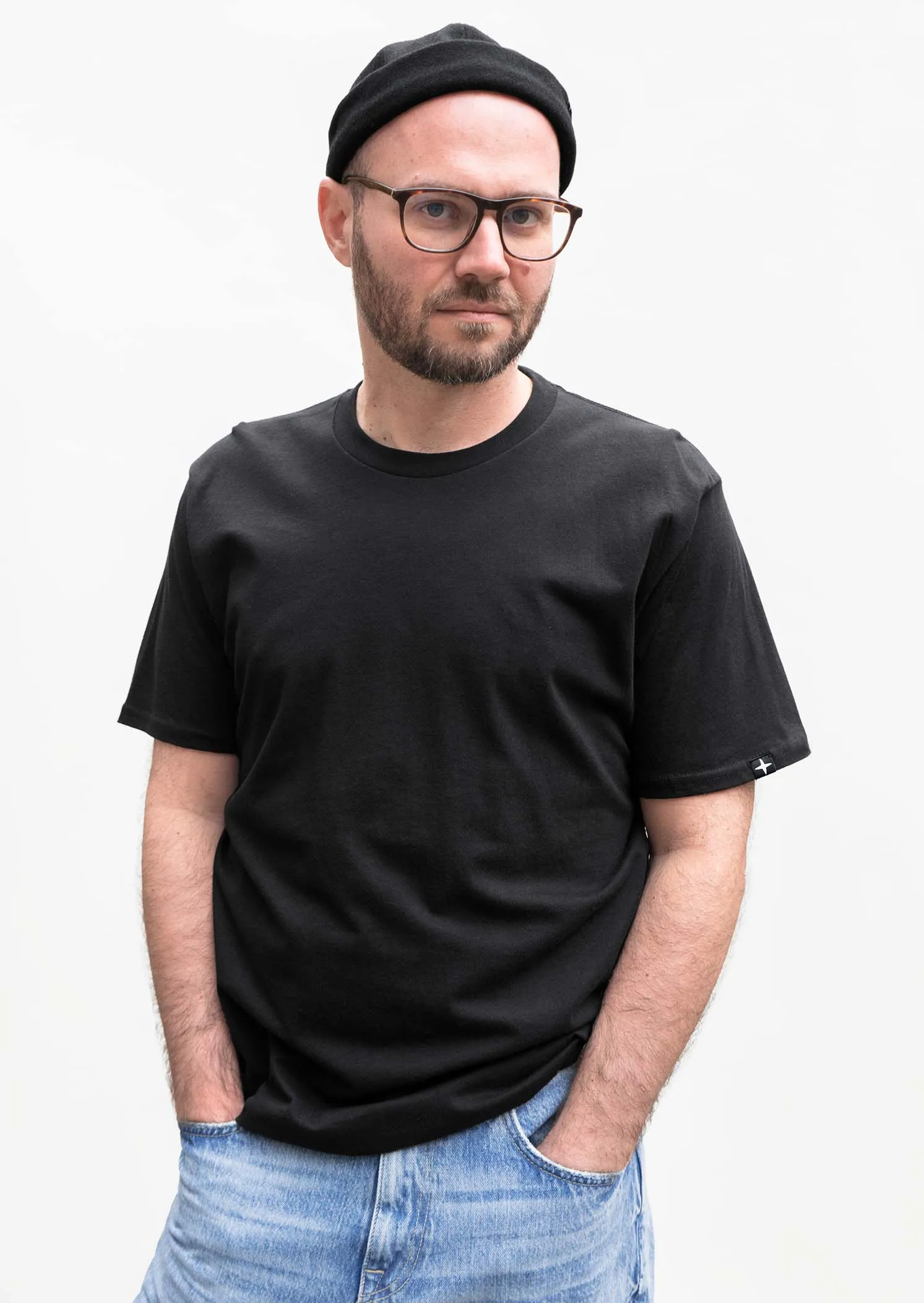 2 t-shirts noir - bleu pacifique