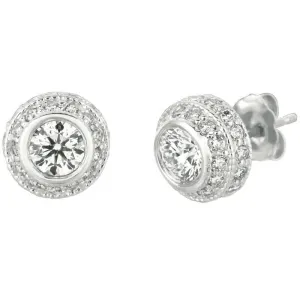 2.00 Carat Natural Diamond Earrings G SI 14K White Gold