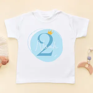 2nd Birthday Boy Blue Theme Personalised T Shirt
