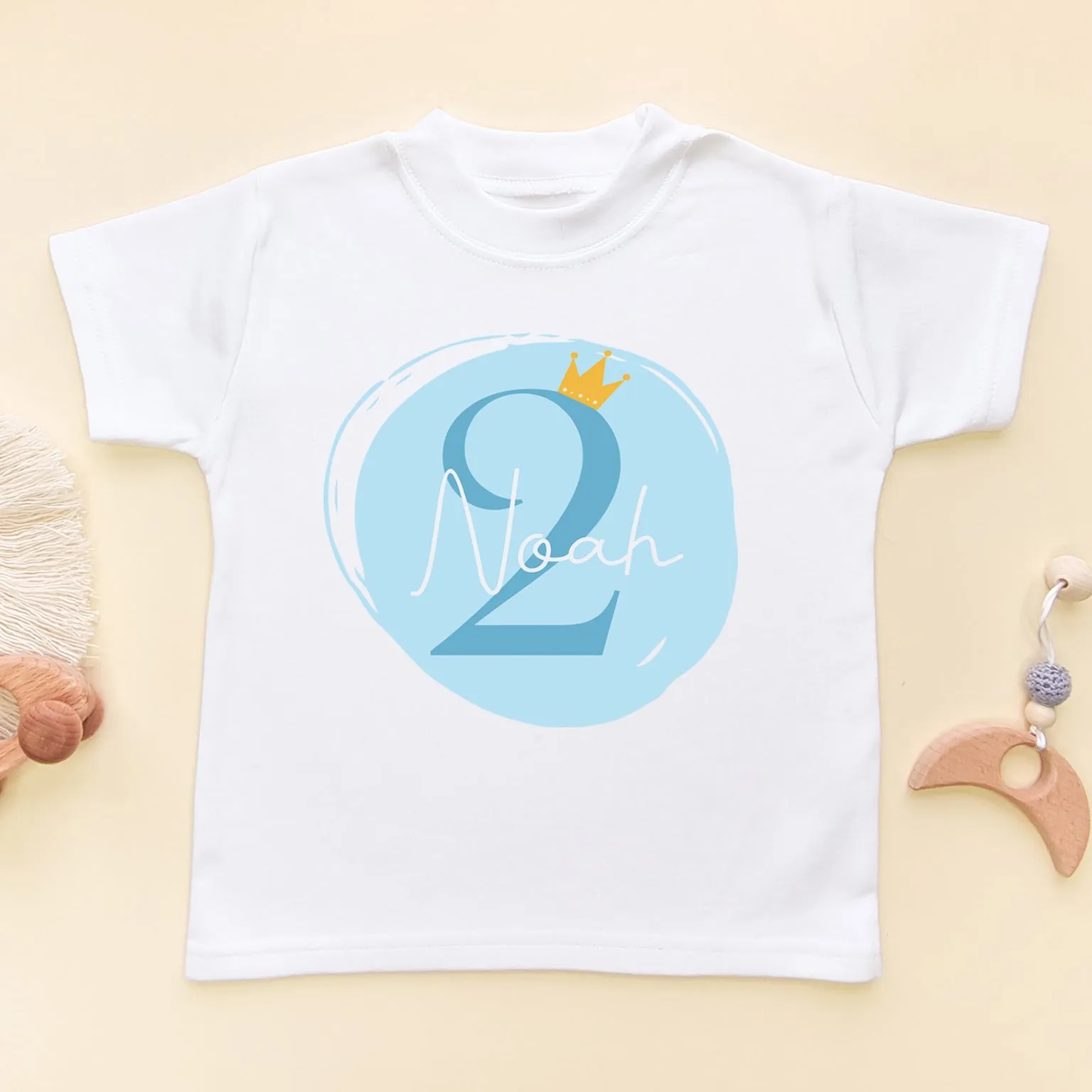2nd Birthday Boy Blue Theme Personalised T Shirt