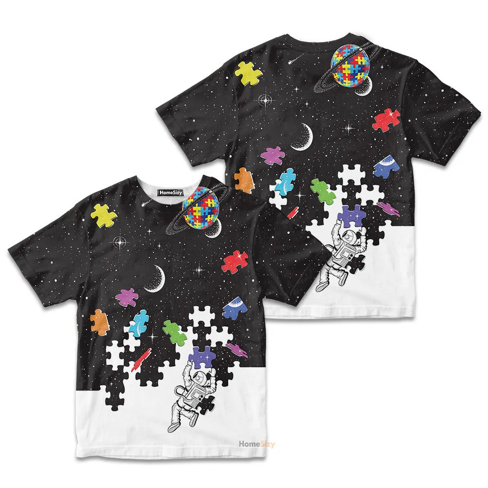 3 Autism Nasa Astronaut Custom Kid Tshirt QT305277Hc
