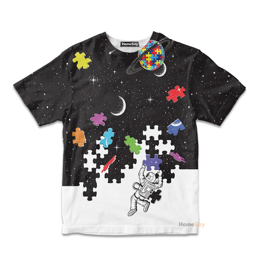 3 Autism Nasa Astronaut Custom Kid Tshirt QT305277Hc