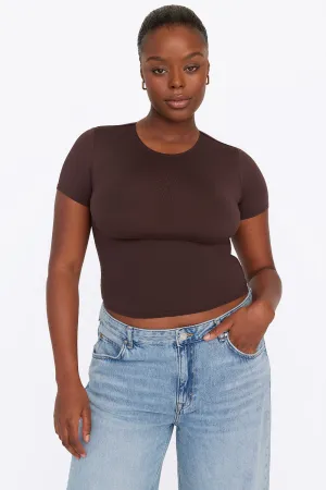 365 SECOND SKIN SHORT SLEEVE T-SHIRT - ESPRESSO