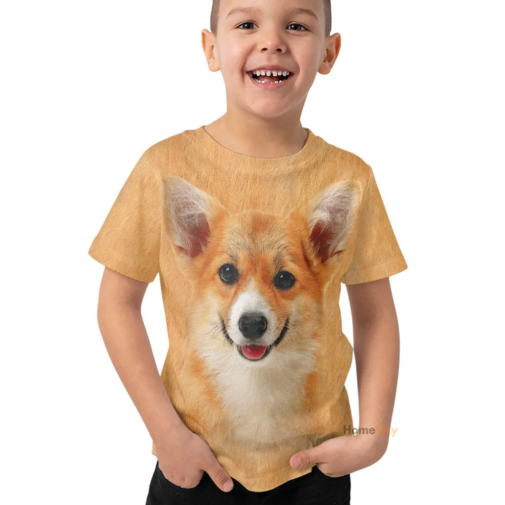 3D Corgi Custom Kid Tshirt QT205322Tf