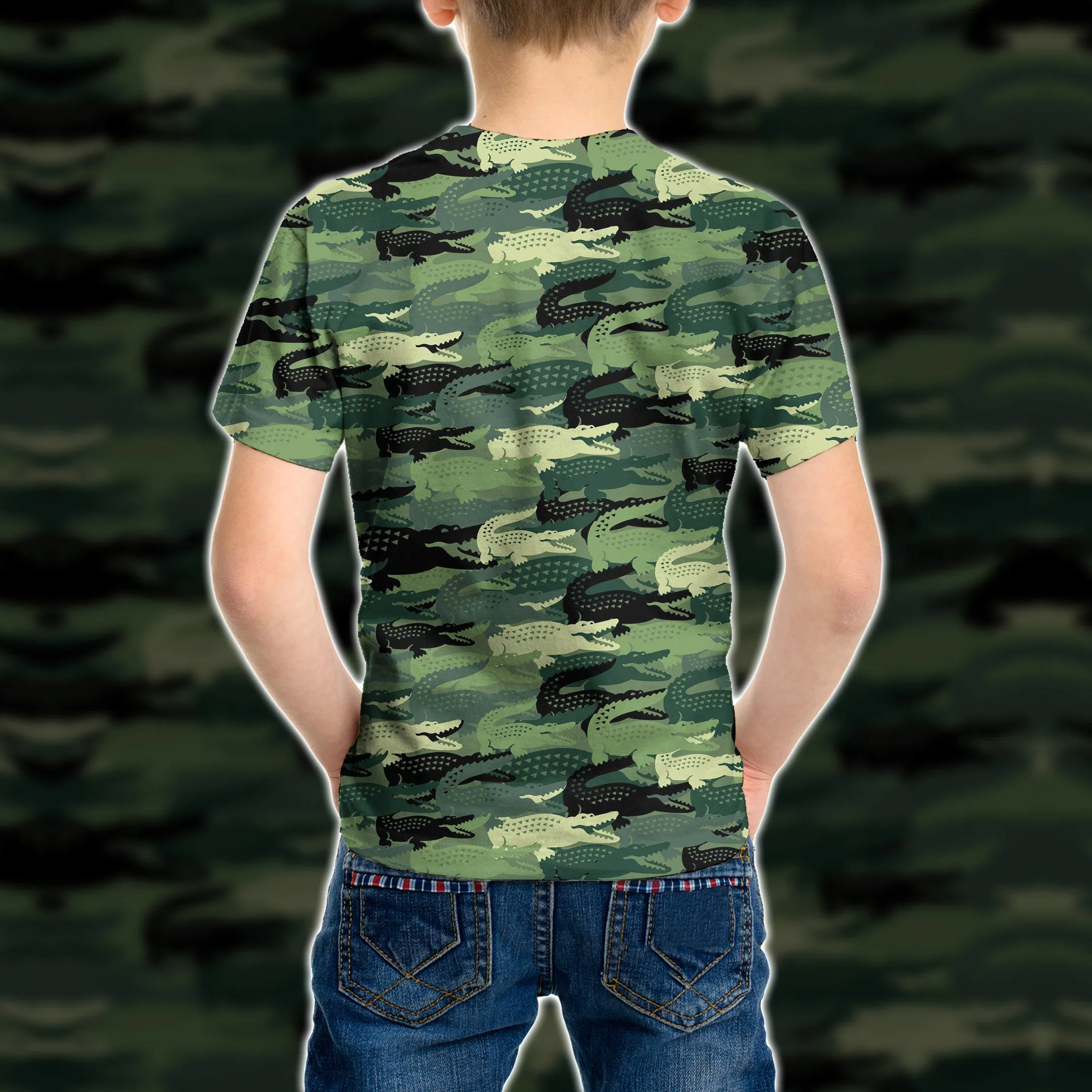 3D Crocodile Camo Unisex Kid Tshirt QT211006