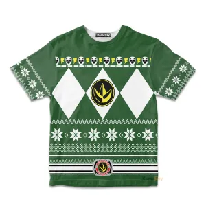 3D Green MIGHTY MORPHIN Power Ranger Ugly Custom Cosplay Costume Kid Tshirt QT306019Hc