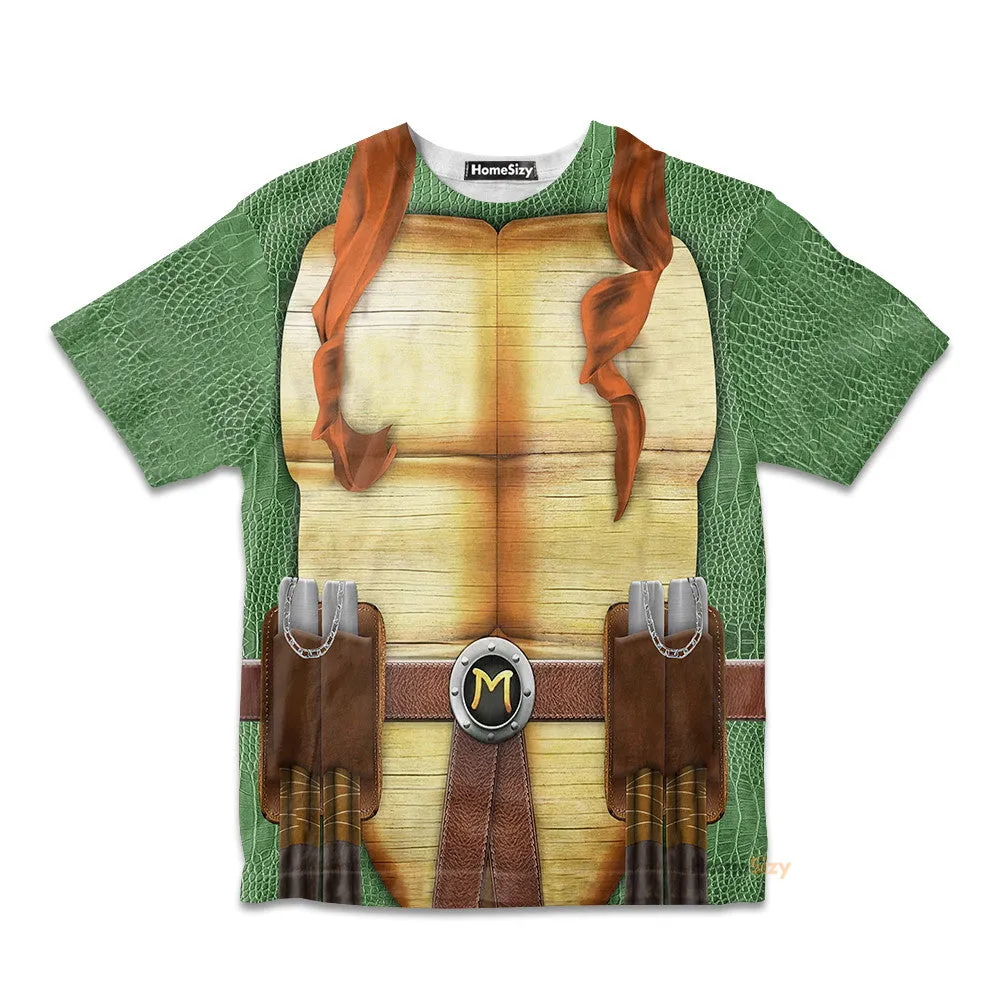3D Michelangelo TMNT Mike Mikey Custom Cosplay Costume Kid Tshirt QT207155