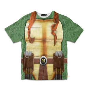3D Michelangelo TMNT Mike Mikey Custom Cosplay Costume Kid Tshirt QT207155