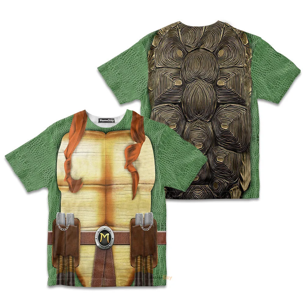 3D Michelangelo TMNT Mike Mikey Custom Cosplay Costume Kid Tshirt QT207155