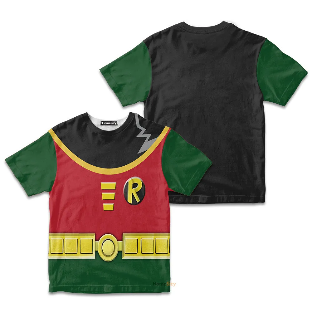 3D Teen Titan Robin Custom Cosplay Costume Kid Tshirt QT209216Hc