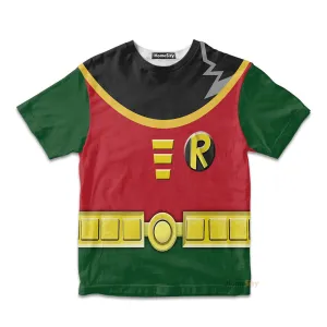 3D Teen Titan Robin Custom Cosplay Costume Kid Tshirt QT209216Hc