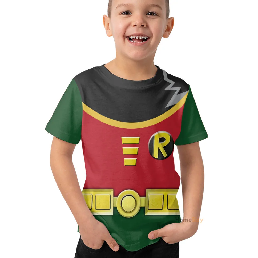 3D Teen Titan Robin Custom Cosplay Costume Kid Tshirt QT209216Hc
