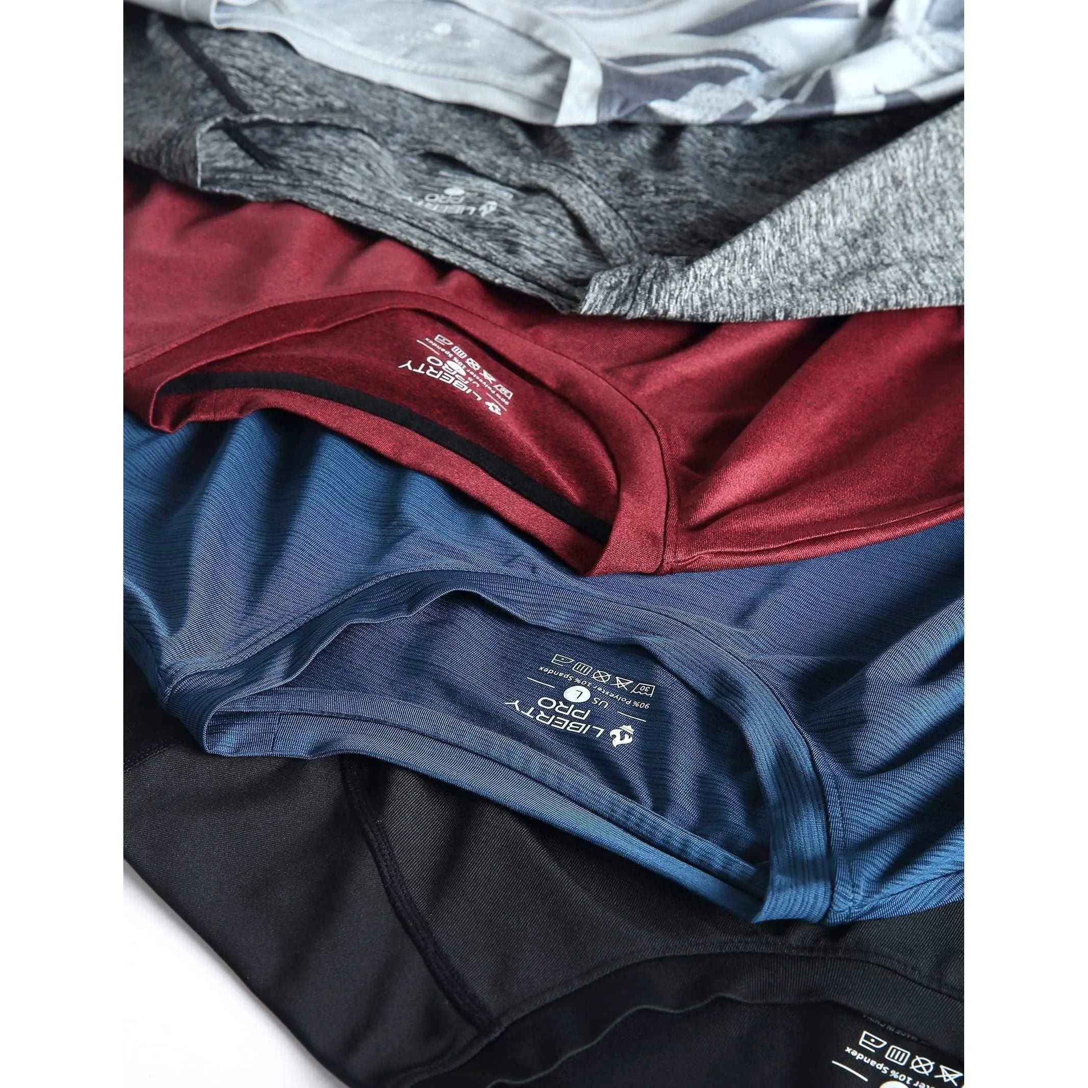 5 Pack Men’s Active Quick Dry Crew Neck T Shirts | Athletic Running Gym Workout Short Sleeve Tee Tops Bulk