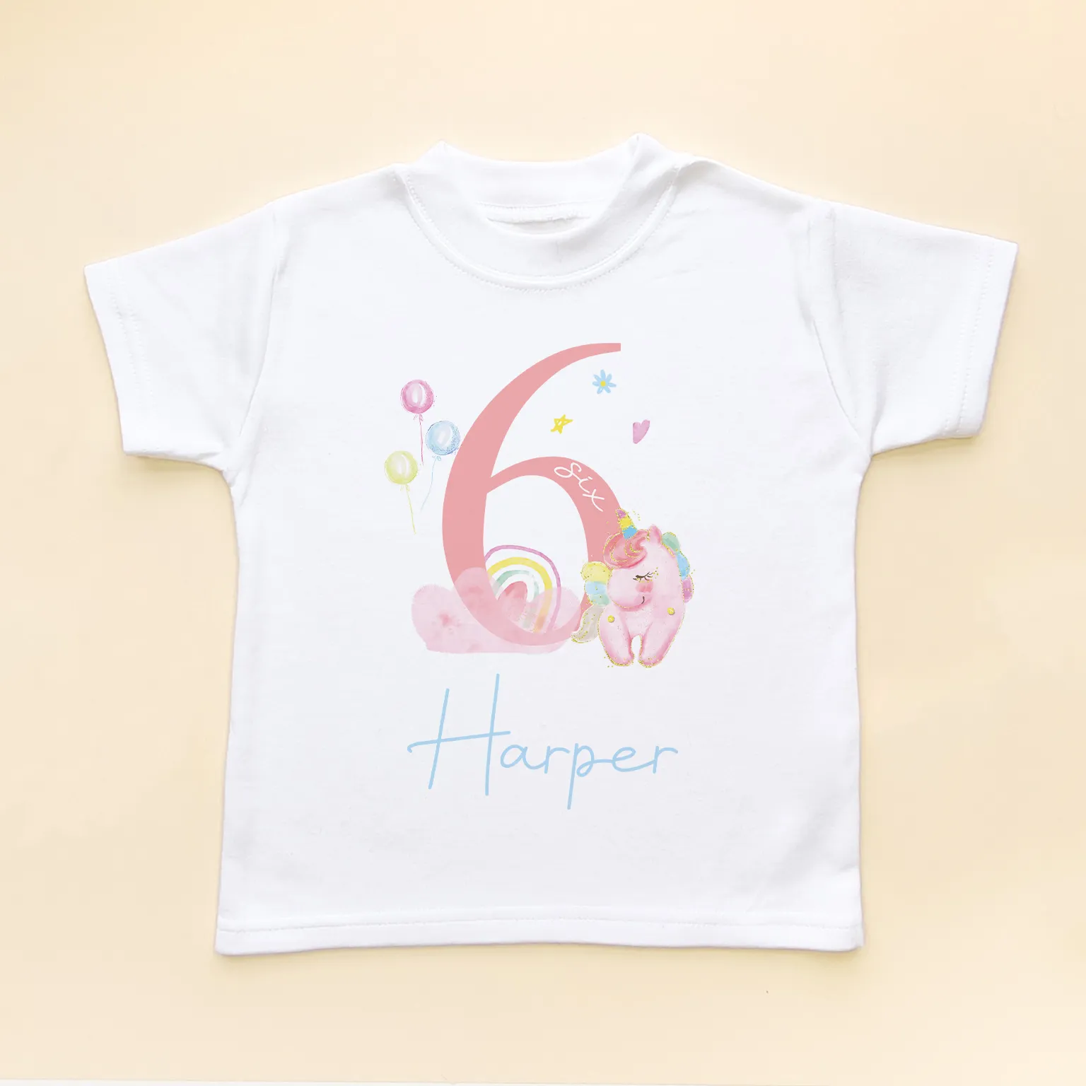 6th Birthday Unicorn Personalised T Shirt