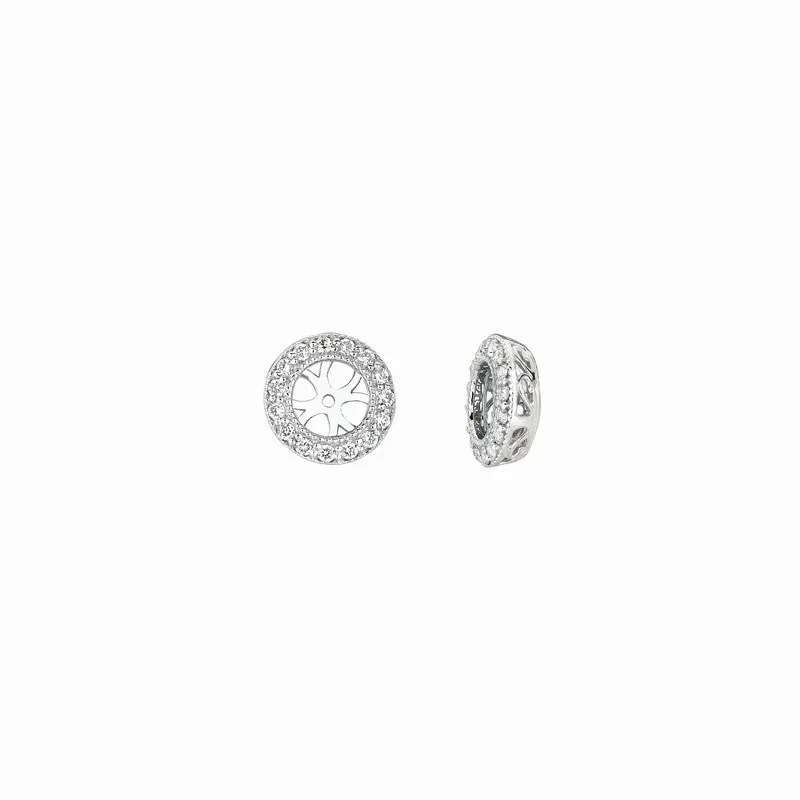 8MM DIAMOND EARRINGS JACKETS 14K GOLD (0.4 CTW)986.30