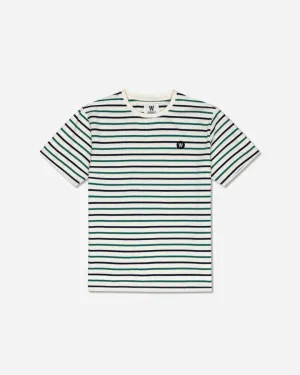 Ace Stripe T-shirt - Off White/Green Stripes