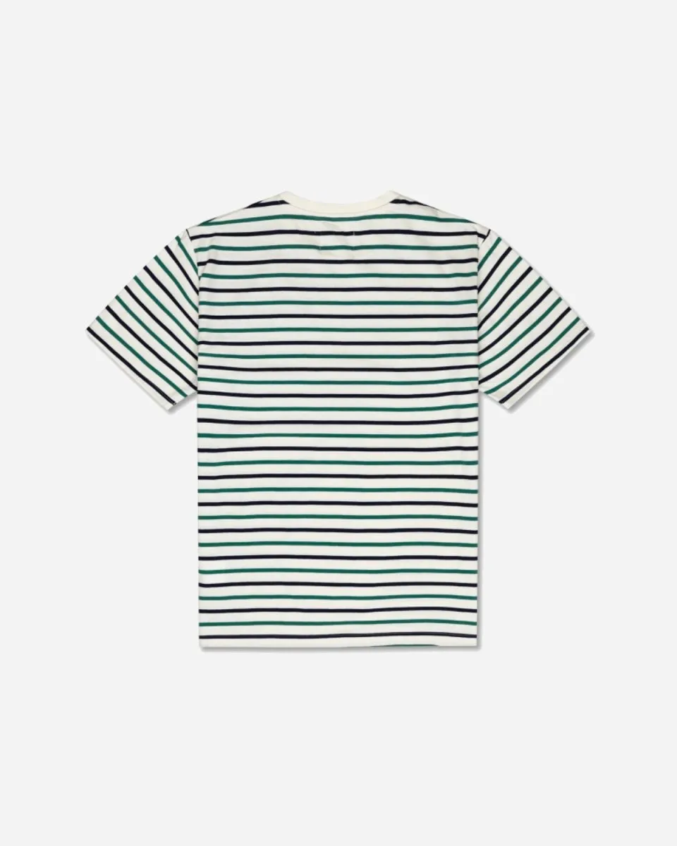 Ace Stripe T-shirt - Off White/Green Stripes