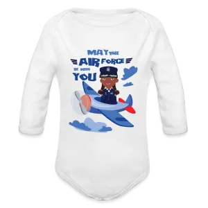 Air Force Organic Long Sleeve Baby Bodysuit