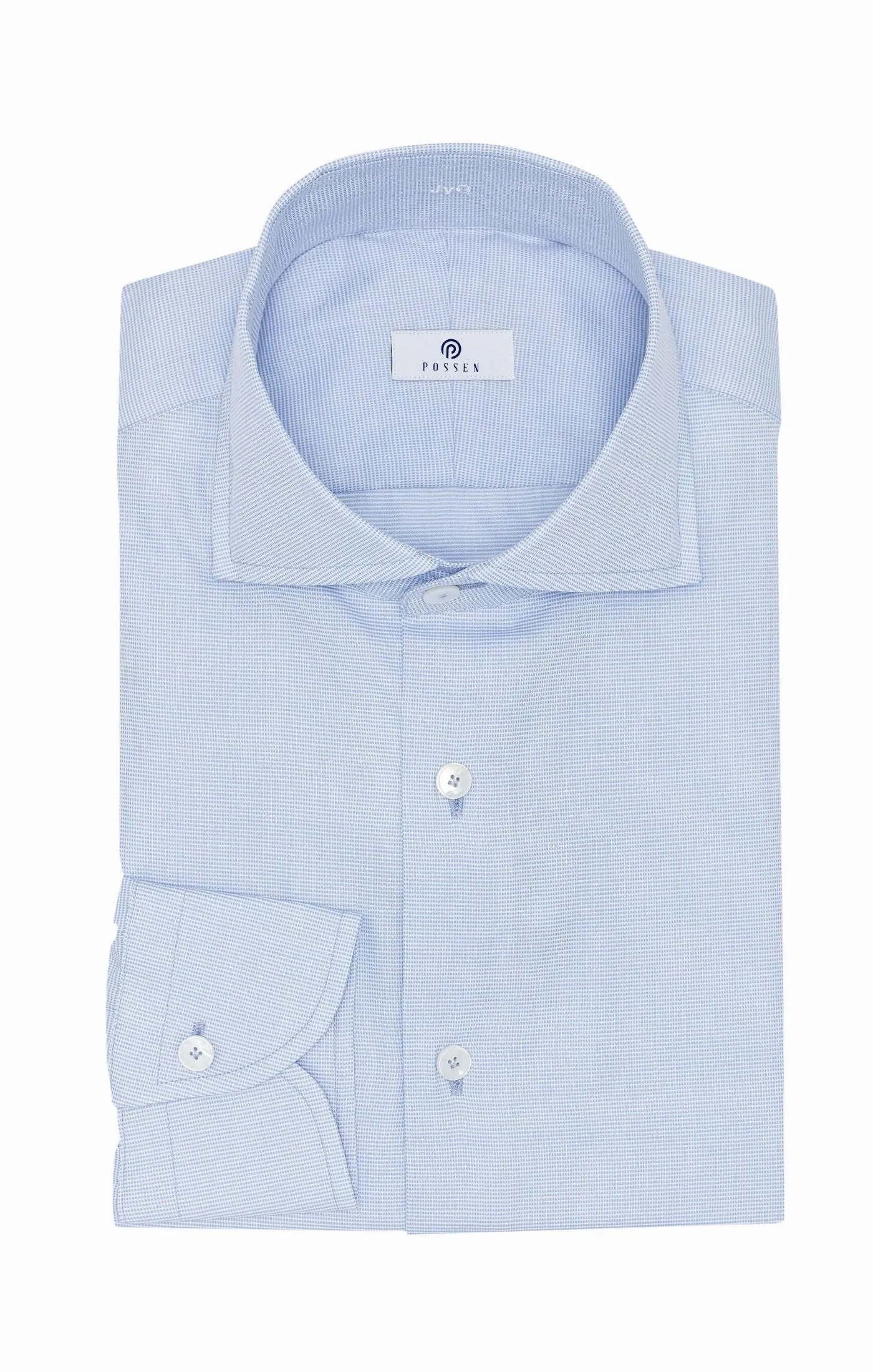 Albini Light Blue Dobby 365 Easy Care Cotton